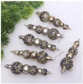 Набор украшений SHINE "Fairy tale" 14 см (6 шт.), champagne silver 916-1212 - КОЛОРЛОН ВТД Новосибирск