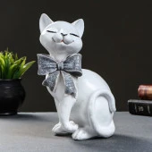 Фигура "Кот с бантом сидит" белый, 23х15см   4683993 - КОЛОРЛОН ВТД Новосибирск