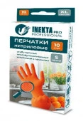 Перчатки INEKTA PRO нитрил сверхпрочные ОРАНЖЕВЫЕ L 5 пар - КОЛОРЛОН ВТД Новосибирск