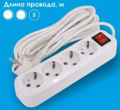 LEEK Удлинитель с выключателем (4с/з, 5м, ПВС 3Х1) LE070200-0045 - КОЛОРЛОН ВТД Новосибирск