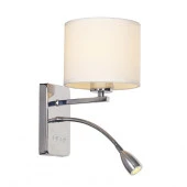 Настенный светильник  Escada 552/A LED*1W+E27*60W Chrome/White - КОЛОРЛОН ВТД Новосибирск