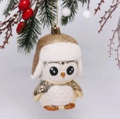 Ёлочная игрушка "Новогодний пингвин" 7*6*11 см, шампань 916-0698 - КОЛОРЛОН ВТД Новосибирск