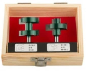 FIT Фрезы по дереву пазо-шиповые, набор 2 шт., деревянный бокс, DxH=38,1х28/30,1 мм - КОЛОРЛОН ВТД Новосибирск