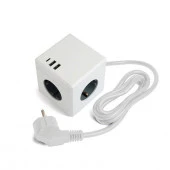 Stekker Удлинитель с USB (3с/з, 1.5м, ПВС 3х1,0) белый HM10-41-01 - КОЛОРЛОН ВТД Новосибирск