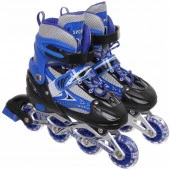 34-38 Коньки роликовые раздвижные Happy Star 136C, синий, колеса ПВХ, размер M (34-38) - КОЛОРЛОН ВТД Новосибирск