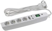 ЭРА Сетевой фильтр (4с/з+1б/з+2USB, 2м) белый SFU-5es-2m-W - КОЛОРЛОН ВТД Новосибирск
