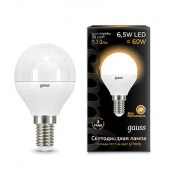 6.5W Led Globe E14 3000K 105101107 Gauss - КОЛОРЛОН ВТД Новосибирск