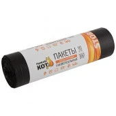 006977 Пакеты универсальные особо прочные"Рыжий кот", 160л (10шт/рул) черные - КОЛОРЛОН ВТД Новосибирск