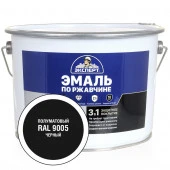 ЭКСПЕРТ Эмаль по ржав. 3в1 полуматовая черный RAL 9005 (10кг) - КОЛОРЛОН ВТД Новосибирск