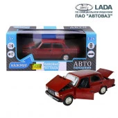 JB1200159ТМ "Автопанорама" Машинка металл., ВАЗ 2107, масштаб 1:24, бордовый, инерция, откр. двери, - КОЛОРЛОН ВТД Новосибирск