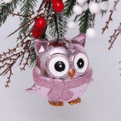 Ёлочная игрушка "Мудрая сова" 10*5*10 см, розовый 916-0739 - КОЛОРЛОН ВТД Новосибирск