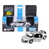 JB1200138ТМ "Автопанорама" Машинка металл. 1:43 Audi R8 GT, серебро, инерция, откр. двери, в/к 17,5* - КОЛОРЛОН ВТД Новосибирск