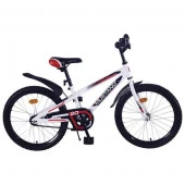 299413 Велосипед подр.20" prime, v-тип, задн.ножн.тормоз, пласт.крылья, звонок, бел./черн. MUSTANG - КОЛОРЛОН ВТД Новосибирск