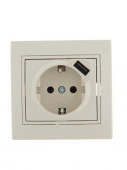 701-0303-181 Mira Розетка с/з + USB разъём крем - КОЛОРЛОН ВТД Новосибирск