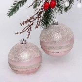 Набор украшений SHINE "Magic Sphere" 8 см (2 шт.), baby pink 201-1974 - КОЛОРЛОН ВТД Новосибирск