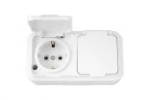 Bylectrica Розетка с/з 2-ая белая IP54 Пралеска РА16-303 - КОЛОРЛОН ВТД Новосибирск
