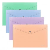 61142 КОНВЕРТ ПЛАСТ. НА КНОПКЕ, A4, ЕRICHКRAUSE MATT PASTEL BLOOM, 0,18 ММ, НЕПРОЗР. АССОРТИ /24 - КОЛОРЛОН ВТД Новосибирск