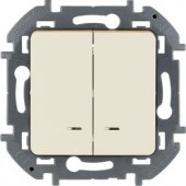 Legrand INSPIRIA Выключатель 2кл с подсв, Слоновая кость - КОЛОРЛОН ВТД Новосибирск