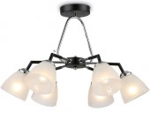 Люстра TR303294/6 BK/CH/FR черный/хром/белый матовый E27*6 max 60W D590*380 - КОЛОРЛОН ВТД Новосибирск