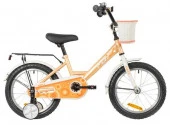 Велосипед FOXX 16" SIMPLE персиковый,сталь,тормоз нож,кр,баг,полн.защ.цепи,пер.кор - КОЛОРЛОН ВТД Новосибирск