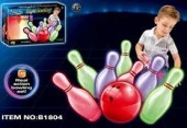 Игровой набор "Боулинг", со свет.эфф.на бат.(кегли 6шт.19х см., шар d 7см.) (B1804) - КОЛОРЛОН ВТД Новосибирск