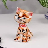 Сувенир гжель «Кот с бантом», бело-синий,керамика, 10688222 - КОЛОРЛОН ВТД Новосибирск