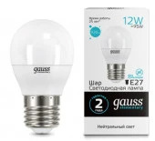 12W Gauss Elementary Шар 12W 920lm 4100K Е27 LED - КОЛОРЛОН ВТД Новосибирск