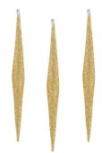 Новогоднее подвесное украшение из стекла, набор из 3 штук / 1,5X1,5x14см арт.93318 - КОЛОРЛОН ВТД Новосибирск