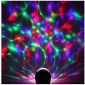 Диско-лампа светодиодная "Калейдоскоп" LED (красный, зеленый, синий), цоколь Е27, 220 В+переходник - КОЛОРЛОН ВТД Новосибирск