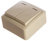 751-0300-112 VIOLA Выключатель 2 кл. с подсв. крем - КОЛОРЛОН ВТД Новосибирск