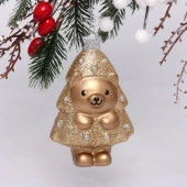 Ёлочная игрушка "Медвежонок-ёлочка" 7,5*5*12 см, шампань 916-0746 - КОЛОРЛОН ВТД Новосибирск