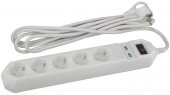 ЭРА Сетевой фильтр (5с/з+2USB, 1,5м) белый USF-5es-1.5m-USB-W - КОЛОРЛОН ВТД Новосибирск
