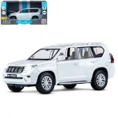 JB1251506 ТМ "Автопанорама" Машинка метал 1:24,Land Cruiser Prado,бел,откр.дв,капот,баг,свет,звук - КОЛОРЛОН ВТД Новосибирск