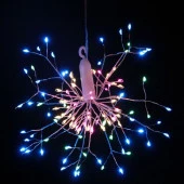 **Гирлянда на бат "Разряд молнии" 120 ламп LED, d - 30 см, 2 реж.,20/80 см с подвесом Мульт 183-0230 - КОЛОРЛОН ВТД Новосибирск