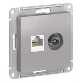 ATN000389 Алюминий Розетка ТВ + ПК Cat5e Atlasdesign - КОЛОРЛОН ВТД Новосибирск
