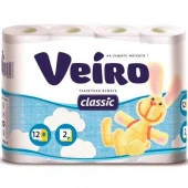 Veiro classic Белая (12шт) 2 слоя Туалетная бумага - КОЛОРЛОН ВТД Новосибирск