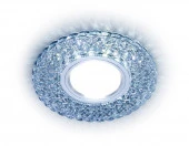 ***Встраиваемый точечный светильник с LED подсв S335 CL прозрачный GU5.3+3W(LED WHITE) D104*25 - КОЛОРЛОН ВТД Новосибирск