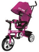 CR-B3-01PK Велосипед 3х кол City-Ride,колеса пластик10/8,сиденье поворот,бампер,багаж,розовый - КОЛОРЛОН ВТД Новосибирск