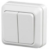 Intro Quadro Выключатель 2 кл. IP20 белый 2-104-01 - КОЛОРЛОН ВТД Новосибирск