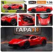 1120 Машина "СпортКар" 1:36 (свет, звук) в коробке (цвет красный) ГАРАЖ - КОЛОРЛОН ВТД Новосибирск