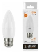 12W Лампа Gauss Elementary Свеча 12W 950lm 3000K E27 LED - КОЛОРЛОН ВТД Новосибирск