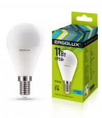 11W Ergolux LED-G45-11W-E14-4K Шар 11Вт E14 4500K 172-265В 13628 Н - КОЛОРЛОН ВТД Новосибирск