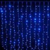 Занавес светодиодный для дома 1,5*2,5 м 360 ламп LED, прозрач.пров, Синий (можно соединять) 131-031 - КОЛОРЛОН ВТД Новосибирск