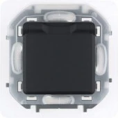 Legrand INSPIRIA Антрацит Розетка с/з (шторки) с крышкой IP44 673743 - КОЛОРЛОН ВТД Новосибирск