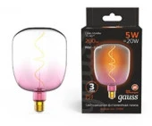 Лампа Gauss Filament V140 5W 200lm 1800К Е27 pink-clear flexible LED - КОЛОРЛОН ВТД Новосибирск