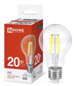 20W Лампа LED-A60-deco 20Вт 230В Е27 4000К 1890Лм прозрачная IN HOME - КОЛОРЛОН ВТД Новосибирск
