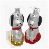 Ёлочные игрушки "Щеночки" набор 2 шт, 10 см - КОЛОРЛОН ВТД Новосибирск