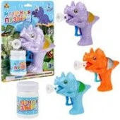 Т24979 1TOY Мы-шарики! пистолет механич. с мыл. пуз., в виде динозавра, 50 мл, цвет в асс., бл - КОЛОРЛОН ВТД Новосибирск