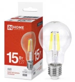 15W Лампа LED-A60-deco 15Вт 230В Е27 4000К 1480Лм прозрачная IN HOME - КОЛОРЛОН ВТД Новосибирск