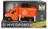AB-2121 Игрушка-мусоровоз  KID ROCKS, масштаб 1:16,со звуком и светом, инерц. механизм - КОЛОРЛОН ВТД Новосибирск